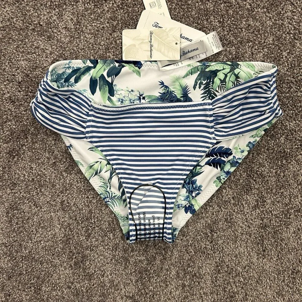 Tommy Bahama Womens Reversible Hipster Swim Bottom Size XS Art of Palms NWT $79